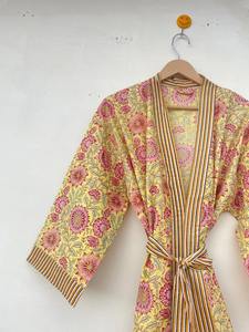 ชุดคลุมกิโมโนผ้าฝ้ายพิมพ์ลายดอกไม้ – ชุดลำลองสำหรับใส่ชายหาดในฤดูร้อน - Product Image 4