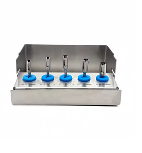 CHAN TARA Manual Dental Implant Bur Drill Tissue Punch Trephine Saw Disc Expander <b>Driver</b> <b>Set</b> Steel Storage Box (Silver Blue) - Product Image 6