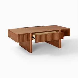 <b>Walnut</b> Wood Coffee <b>Table</b> Rectangular Center <b>Table</b> Modern Living Room Cabinet Storage Tea <b>Table</b> - Agis - Product Image 4
