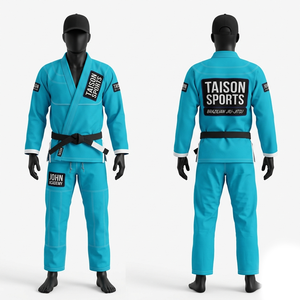 Kimono de Jiu-Jitsu Brasileño (BJJ) Premium de 450 GSM, Tejido Perla, Azul, Costuras Reforzadas, Paneles en Contraste, Parches Bordados Personalizados - Product Image 2