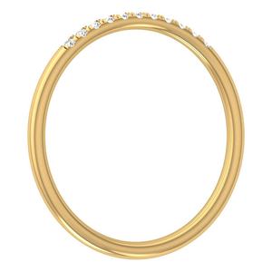 Bague en or massif avec diamants de laboratoire, sertie pavé, diamants CVD, demi-alliance éternelle, bijoux faits à la main, cadeaux pour les fêtes - Product Image 4