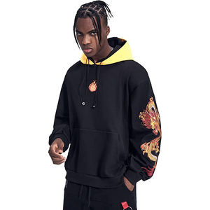 Sweat à capuche unisexe en molleton de coton épais de luxe 450 GSM, coupe oversize à épaules tombantes, broderie personnalisée, respirant, style streetwear - Product Image 6