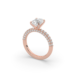 Anillo de Diamante Cultivado en Laboratorio de 2.932 Quilates, Corte Oval Brillante, Estilo Único y Ligero, Oro Sólido de 10KT/14KT, Pieza de Compromiso - Product Image 4