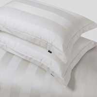 Parure de lit en satin Royal Cream T-250, 100% coton, tissé uni, respirant, toutes saisons, style simple, pour usage domestique