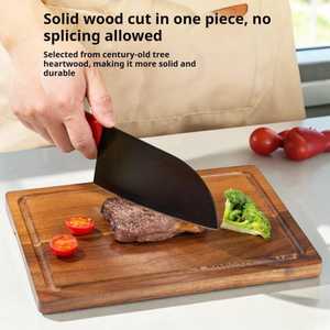เขียงไม้อะคาเซียพร้อมร่องน้ำ | เขียงสองด้านเสิร์ฟพร้อมผิวเรียบ - Product Image 5