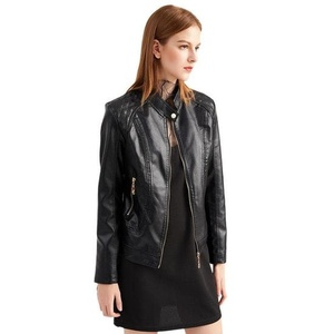 New Arrival Sheep Skin PU genuine <b>Leather</b> Coat Plus Size Breathable <b>women's</b> genuine <b>leather</b> <b>jacket</b> with Pocket - Product Image 1