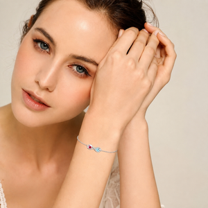 Bracelet en moissanite Infinite Heart, argent sterling 925, chaîne à maillons romantique, bijoux de fiançailles pour femmes - Product Image 4