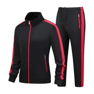 Conjunto Deportivo para Hombre, Color Negro, Manga Larga, Cierre de Cremallera, Cuello Alto, Estilo Deportivo, Otoño, Color Sólido, Poliéster, Pantalones Joggers, Corte Regular - Product Image 5