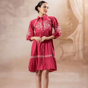 Vestido Midi Corto Sexy de Gasa Roja para Mujer, Elegante, Ecológico, con Cintura Natural, Ideal para Fiestas, Cumpleaños y Eventos Nocturnos - Product Image 1