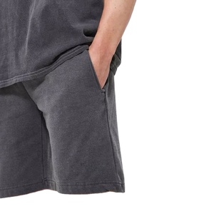 Ensemble décontracté 2 pièces pour homme en tissu peigné, taille mi-haute, débardeur et short, 100% coton, respirant, infroissable, imprimé, style survêtement - Product Image 2