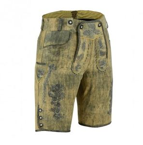 Nouveauté 2026 : Lederhosen bavarois pour homme en cuir suédé véritable avec bretelles, motif traditionnel allemand pour l'Oktoberfest - Product Image 3