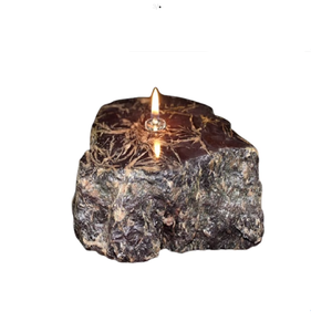 Support de bougie en pierre naturelle sculptée à la main en grenat et agate, pierre précieuse de guérison, vente en gros - Product Image 3