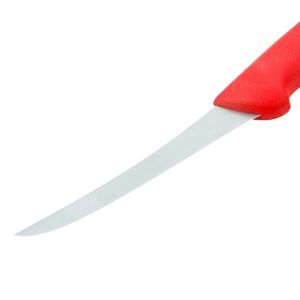 Couteaux à désosser de boucher à manche rouge avec lame de coupe incurvée et fine, poignée ergonomique et bord lisse pour la découpe de viande et les travaux de cuisine - Product Image 2