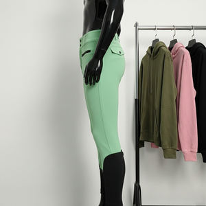 Leggings de equitación estampados para mujer, talla grande, con cierre de botón y cinturón, pantalones de montar con asiento de silicona - Product Image 3