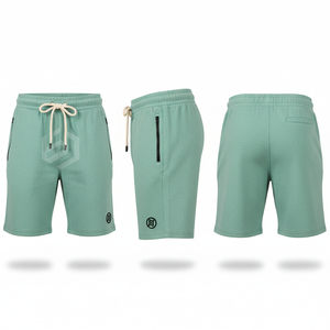 Men's Mid Waist Drawstring Sweat <b>Shorts</b> Solid Color Cotton Casual Jogger <b>Shorts</b> with <b>Zipper</b> Pockets Breathable Fit - Product Image 3