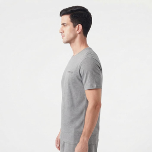 T-shirts personnalisés 100% coton, surdimensionnés, respirants et confortables, t-shirts unis élégants, t-shirt gris pour homme - Product Image 4