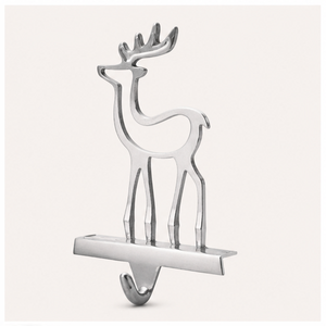 Shiny Silver Hollow Reindeer Christmas <b>Stocking</b> <b>Holder</b> for Mantel Weighted Base Metal Deer <b>Stocking</b> Hanger For Holiday Fireplace - Product Image 5