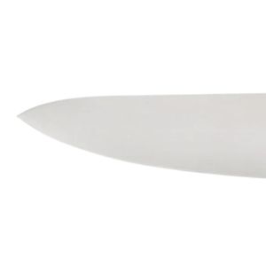 Couteaux de chef à lame argentée et manche noir avec protège-doigts incurvé pour la découpe de légumes, la découpe de viande et la préparation des aliments en cuisine - Product Image 4