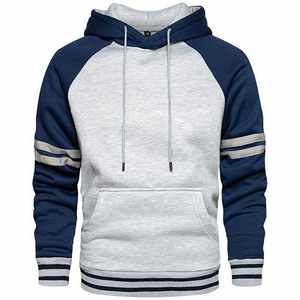 ODM Eco-Friendly Fleece Pullover <b>Hoodie</b> for <b>Men</b> New Design Fitness <b>Running</b> Gym <b>Hoodie</b> Arm Stripe Winter - Product Image 1
