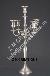 Meilleures ventes : Candelabre à 5 bras en métal couleur étain pour la décoration de la maison, du salon, de l'hôtel, des mariages et de Noël - Product Image 2