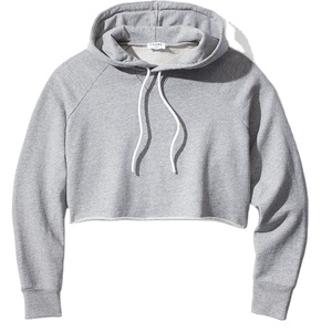 Sudadera con capucha de algodón para mujer con bordado de logotipo personalizado del fabricante, jersey de color sólido con estrellas del alfabeto gótico, sudadera deportiva Croptop - Product Image 1