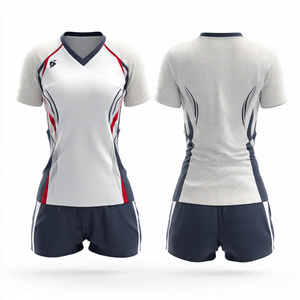 Nouvel ensemble de volley-ball 2026 pour femme : maillot col en V et short de football, 100 % polyester, uniformes de volley par sublimation - Product Image 4