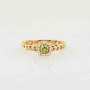 Anillo de Compromiso de Peridoto con Banda Trenzada, Corte Redondo, Gema Verde Delicada, Anillo de Promesa de Peridoto, Plata 925 - Product Image 6