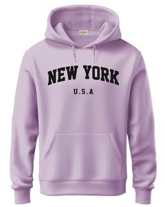Sweat-shirt à capuche unisexe New York U.S.A, coupe classique, coton French Terry, design avec poche, vêtement décontracté pour l'automne - Product Image 1