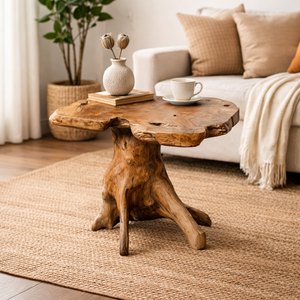 ARTERRA Luxury Handcrafted Antique Rustic Teak Root Coffee Table Living Room Furniture Unique Wood Grain <b>Pattern</b> Eco-Friendly - Product Image 3