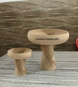 Bol en bois artisanal avec accent oiseau en métal – Décoration d'intérieur haut de gamme, idéal pour servir - Product Image 4