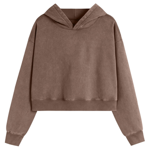 Soft Cotton <b>Zip</b> <b>Up</b> Streetwear Cropped Hoodies for <b>Women</b> Drawstring Hood High Quality Zipper Customized <b>Women</b> Crop <b>Top</b> Hoodie - Product Image 1