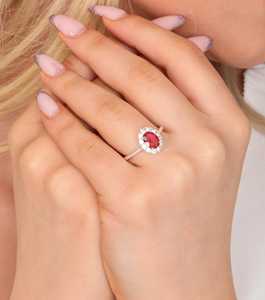 แหวนหมั้นรูปไข่ประดับทับทิม ชุบทอง 14K เงินแท้ 925 สไตล์วินเทจ พร้อมใบรับรอง สำหรับผู้หญิง - ของขวัญเครื่องประดับสุดหรู - Product Image 5