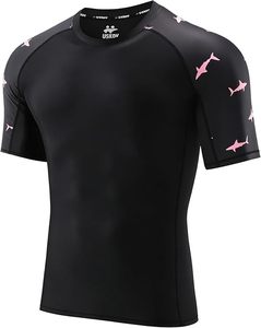 Camiseta Deportiva de Manga Corta para Hombre, de Secado Rápido, Compresión, para Gimnasio - Product Image 1