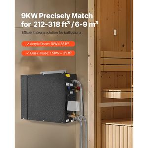 Generatore di Vapore per Sauna Domestica da 9 kW, Sistema Spa con Kit di Scarico Automatico e Controllo Sovratemperatura, per 4 Persone - Product Image 2