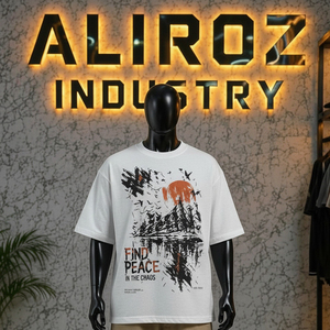 Fabrication professionnelle de t-shirts pour hommes à coupe ample, t-shirts unis surdimensionnés de qualité supérieure, OEM ODM - Product Image 2