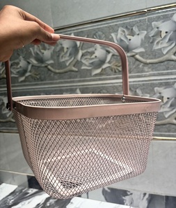 Panier en fil métallique en laiton, finition dorée, pour ustensiles de cuisine et décoration de chambre - Product Image 2