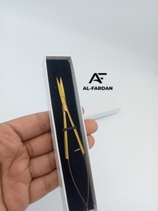 Tijeras para Cejas con Punta Afilada de Acero Inoxidable Sólido, Color Dorado Plasma, para Manicura Rusa, Maquillaje y Cutículas - Product Image 5