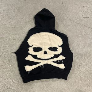 Men Printed Distressed <b>embroidery</b> Hoodie Sweat Suit <b>Sets</b> Sun Fade Oversized Tracksuits for men 100% Cotton For Winter - Product Image 5