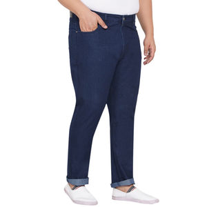 Pantalones Vaqueros de Mezclilla para Hombre, Diseño Slim Fit, Tela Azul Oscuro, Estilo Urbano - Product Image 3