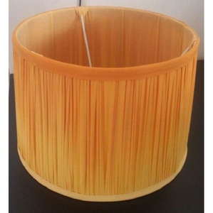 Pantalla de Lámpara de Tela Plisada Amarilla Hecha a Mano, Forma de Cilindro, Estilo Contemporáneo, Cubierta de Lámpara Colgante para Decoración del Hogar - Product Image 1