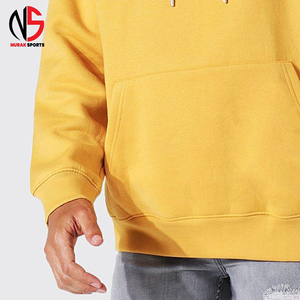 เสื้อฮู้ดดี้ผู้ชายสีเหลืองสไตล์สตรีทแวร์ขายดี ผลิตตามสั่ง ผ้าฝ้าย 100% OEM เสื้อผ้าลำลอง ระบายอากาศได้ดี - Product Image 4