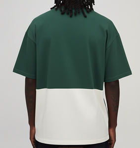 Camiseta de hombre de algodón 100% de 270 GSM, de corte holgado y hombros caídos, estilo streetwear, bicolor, de gran peso, superventas. - Product Image 4