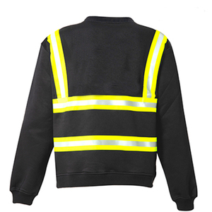 เสื้อสเวตเชิ้ตสะท้อนแสงสีเหลืองดำ ระดับความปลอดภัยสูง คลาส 2 กันน้ำ สำหรับงานอุตสาหกรรม พร้อมซิปและโลโก้แบบกำหนดเอง - Product Image 2