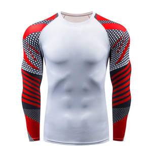 T-shirt de compression à manches courtes pour homme, BJJ MMA Rash Guard, respirant, vêtements de compression pour entraînement en salle de sport, durable - Product Image 1
