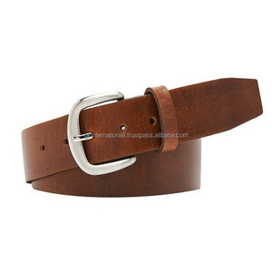 เข็มขัดลำลองหนังแท้สำหรับผู้ชายสีน้ำตาลดำหรือสีน้ำตาลเข้มหัวเข็มขัดสีเงินสไตล์วินเทจ - Product Image 4