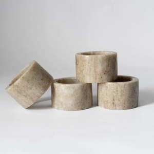 <b>White</b> Marble Resin Napkin Rings Set Elegant <b>Round</b> Design Luxury <b>Dining</b> <b>Table</b> Decor Wedding Party Napkin Holder Rings - Product Image 1
