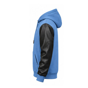 Comfortable Breathable Winter Men's Hooded Leather Sleeves <b>Hoodie</b> <b>Lightweight</b> Street Wear - Product Image 2
