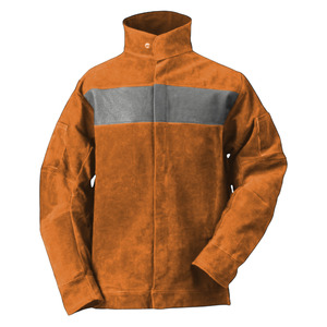 Best Performance Cowhide Split Leather Reflective Safety <b>Jacket</b> for Construction <b>Workers</b> Heat Resistance Industrial Clothing - Product Image 3