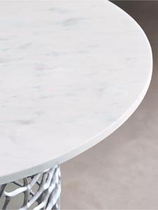 Modern Round <b>Marble</b> <b>Top</b> <b>Console</b> <b>Table</b> With Metal Pedestal Base Contemporary Living Room Furniture Handmade Design - Product Image 3