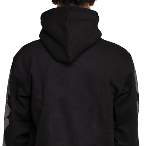 Sweat à capuche zippé personnalisé avec logo, style streetwear, en coton mélangé avec strass, pour l'hiver – Vente en gros pour fabricants - Product Image 3